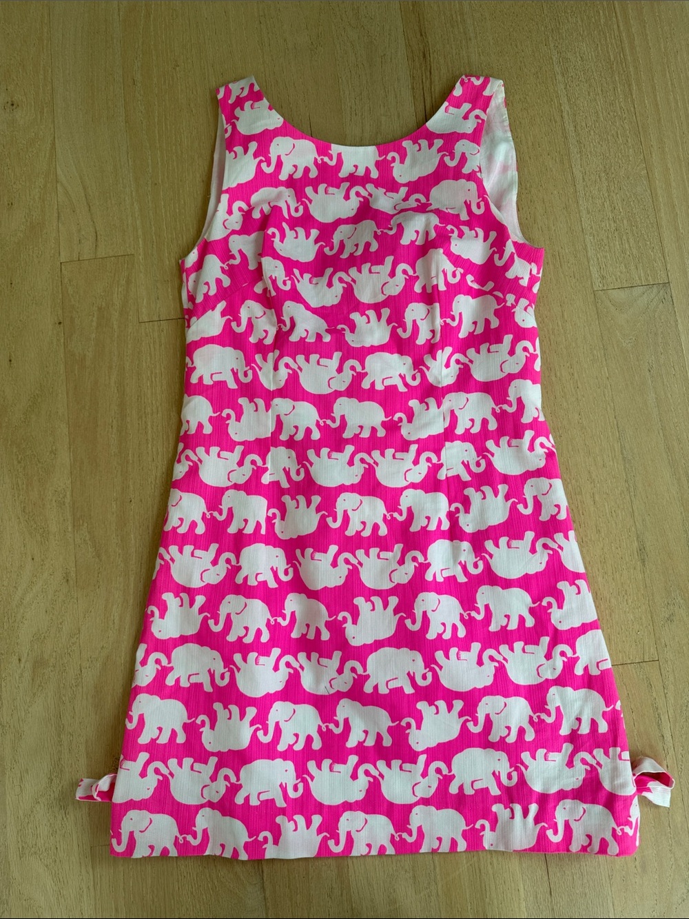 Lilly Pulitzer Hot Pink and White Elephant-Print Sleeveless Shift Dress